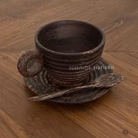 ราคา ชุดแก้วกาแฟไม้ตาล แก้วกาแฟ แก้วไม้ แก้วไม้ตาล แก้ว 9x6.5 cm (ไม่รวมหูจับ) (17999250573)