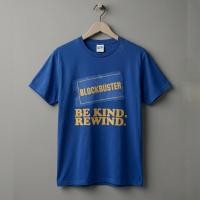 ราคา PORT COMPANY | เสื้อยืดคอกลมแขนสั้น สีน้ำเงิน สกรีนลาย Blockbuster / เสื้อวินเทจ USA มือสอง Size M อก 36 (57661354459)