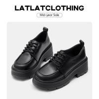 ราคา รองเท้าอ๊อกฟอร์ดแบบผูกเชือกรุ่นใหม่ล่าสุดพื้นรองเท้าฟันปลาสูง5ซมวัสดุ ปู่ คุณภาพสูง-ผ้าแลคติ้ง (55961635805)