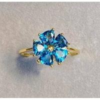ราคา แหวนเงินแท้925 พลอยโทพาซ Topaz แท้ น้ำหนัก 2.57 กะรัต สีลอนดอนบลูสวยไฟดีทุกเม็ด (13092464412)