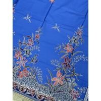 ราคา ผ้าปาเต๊ะ ผ้าถุง ผ้าพันอินโดนีเซีย สีน้ำเงินคราม ลายกล้วยไม้ป่า (18666077441)