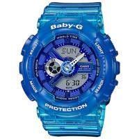 ราคา Casio Baby-G นาฬิกาข้อมือผู้หญิง สายเรซิ่น รุ่น BA-110,BA-110JM,BA-110JM-2A - สีน้ำเงินใส (283187897)