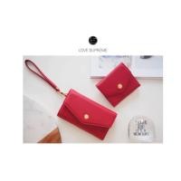 ราคา กระเป๋าสตางค์ใบสั้นหนังแท้สีแดง (1889692818)