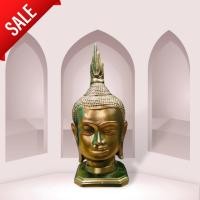 ราคา [SHLK]01เศียรพระพุทธรูปอู่ทอง พระสามสมัย พระปางมารวิชัย สีทองเก่า ขนาด 5 นิ้ว สูง 28 ซม. เนื้อเรซิ่นพรีเมี่ยมเกรด a บูชา (23170978396)