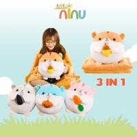 ราคา LITTLE NINU หมอนผ้าห่มตุ๊กตา Balmut ตุ๊กตา Plushie ผ้าห่มหนูแฮมสเตอร์ 3 in 1 (25337469850)