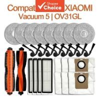 ราคา ชุดอุปกรณ์เสริมสํารอง เข้ากันได้กับ XIAOMI Robot Vacuum 5 OV31GL, แปรงหลักกันตัดผม, แปรงข้าง, ไส้กรอง, ถุงเก็บฝุ่น, อะไหล่แผ่นถูพื้น (29244796115)