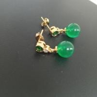 ราคา TANITTgems ต่างหูทองประดับหยกพม่าแท้และพลอยกรีนการ์เน็ตสีเขียวงดงาม (42917057522)