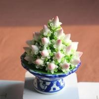 ราคา new arrivalพาน 3" ดอกบัวพับกลีบสีขาวปัดชมพูงานดินปั้น บูชาสิ่งศักดิ์สิทธิ์ (25138192379)