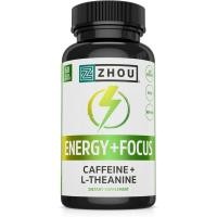 ราคา Zhou Energy + Focus - L Theanine Caffeine Pills, 200mg L-Theanine, 100mg Natural Anhydrous Caffeine Boost สําหรับผู้ใหญ่, Men & Women, Slow Extended Release - 60 แคปซูลมังสวิรัติ (P (44231894024)