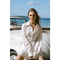ราคา Mitr Shoreline Bustier Top เสื้อเชิตแขนยาวผ้าลินิน ตัดต่อดีเทลเกาะอกผ้าสม็อค กระดุมปั๊ม Logo Mirt สวยมากก (28769325019)