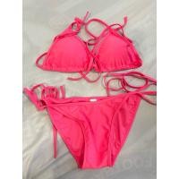 ราคา บิกินี่ ผูกหลัง ผูกคอ ผูกเอว สีชมพูสดใส (25677143235)