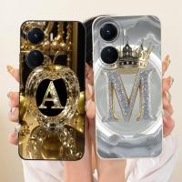 ราคา สําหรับ Vivo Y16 กรณี V2204 V2214 ความงามหรูหราตัวอักษรแฟชั่น Crown 2D ทาสีสําหรับ VivoY16 Funda (52862425229)