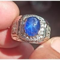 ราคา TOP QUALITY BLUE STAR SAPPHIRE SILANGKA GEMSTONE RING (49404853728)