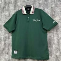 ราคา เสื้อโปโลสีเขียวแท้ปกครีมคาดแดง (51853883576)