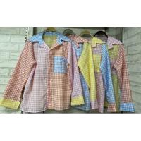 ราคา เสื้อเชิ๊ต คอปก แขนยาว ลายสก็อต แต่งสลับสี (4565713997)