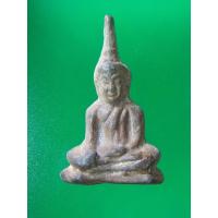 ราคา พระท่ากระดาน เกศตรง กรุเก่าศรีสวัสดิ์ กาญจนบุรี เนื้อตะกั่ว หลังลายผ้า ขนาด 2.5x4 cm (200169) (43578158434)