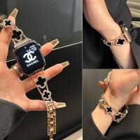ราคา สายสแตนเลสสําหรับ iSmart Watch Ultra 9 8 49 มม.7 5 SE 3 Resin Clover Link สําหรับ iWatch 41 มม.45 มม.38/42 มม.40/44 มม.สร้อยข้อมือสุภาพสตรี (26652240510)