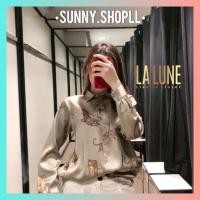 ราคา Sunnyป้ายLALUNE✨เสื้อเชิ้ตลายเสือ ผ้าซาตินญี่ปุ่นเกรดพรีเมียม สไตล์ZARA : 4 Colorจ (4440735631)