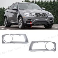 ราคา For BMW X6 E71 2012 2013 2014 Car Front Bumper Fog Light Lamp Trim Silver Frame Cover Lid 511173125 (56605260396)