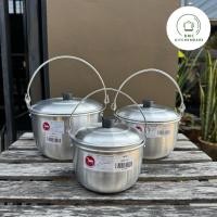 ราคา หม้อหูหิ้ว หม้อหิ้ว หม้อแคมป์ปิ้ง พร้อมฝา อลูมิเนียม ตราม้าแดง ขนาด 14/16/18 cm (44953787777)