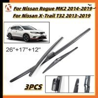 ราคา 3pcs Nissan X-Trail T32 Rogue MK2 ด้านหน้าด้านหลังกระจกใบปัดน้ําฝนชุดยาง Wipers Fit OEM 26 "+17" + 12" (29553955509)