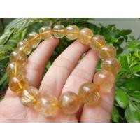 ราคา สร้อยหินไหมทอง Gold Rutilated Quartz สร้อยข้อมือหินแท้ สร้อยหินมงคล หินนำโชค (5741627580)