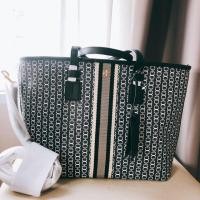 ราคา % TORY BURCH Gemini Link Canvas Small Tote (3736011875)