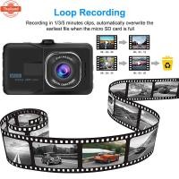 ราคา 【Car Camera】กล้องติดรถยนต์ รุ่นใหม่ล่าสุด Full HD Car Camera หน้า-หลัง WDR+HRD+4LEDหน้าจอใหญ่ 4.0 รุ่น genuine (57250714738)