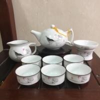 ราคา ชุดน้ําชากังฟูลายคราม (สีขาว) (23668805135)