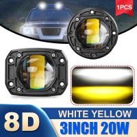 ราคา ไฟตัดหมอก LED 20W 12V 24V 8D 3 นิ้ว สีขาว เหลือง สําหรับรถยนต์ รถบรรทุก 4x4 Atv (19080629172)