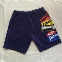 ราคา Supreme x Thrasher Multi Logo Sweatshort Washed Navy ของแท้ (44751504828)
