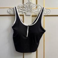 ราคา เสื้อกล้ามออกกำลังกายมีฟองน้ำ ซิปหน้าอก สปอร์ตบราแบบเสื้อกล้าม (28437614748)