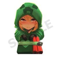 ราคา minecraft creeper Moe สติ๊กเกอร์ 2 แผ่น Anime Minecraft Creeper Moe Sticker 2 PCS (53802274244)