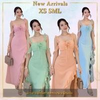 ราคา ❥XS-L เดรสออกงาน ผ้าชีฟองสีชมพู ฟ้า เขียว ส้ม งานป้าย Stylista เดรสงานแต่ง ชุดราตรี ชุดเพื่อนเจ้าสาว (54153535804)