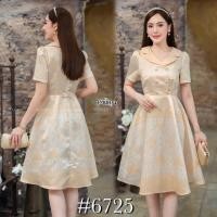ราคา 6725:เดรสงานผ้าไหมญี่ปุ่นพิมพ์ลายมัดหมี่รวมสมัย (24419720546)