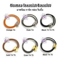 ราคา H ermes Men BRACELET Tournist DoubleTour in Black , Navy กำไลหนัง ถัก leather bracelet ของแท้ (53610627357)
