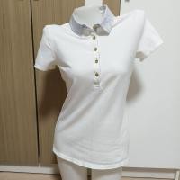 ราคา Used Tommy Hilfiger Lady Polo Shirt แท้ % (อกยืด 34-36 นิ้ว)( ความยาวเสื้อ 26.5 นิ้ว)details กระดุมทอง classic ไร้ตำหนิ (52107911753)