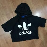 ราคา ส่งต่อเสื้อฮู้ดแขนสั้น Adidas ของแท้ size36 (1600946011)