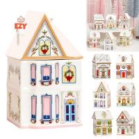 ราคา EZY Holiday Village Spice House ชุด, Mini Christmas Gingerbread Houses Jars, Festive Decor ห้องครัวเคาน์เตอร์เทียนคริสต์มาสใหม่ (46962547673)