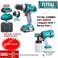 ราคา TOTAL Power Tools 20V Cordless Impact Drill & Spray Gun Combo Set (48007027121)