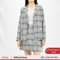 ราคา haas เสื้อสูทผู้หญิง ลายสก็อต เสื้อแจ็คเก็ตแขนยาว HNYJ5631 (12894438323)