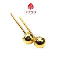 ราคา AGOLD ต่างหูทอง แบบหมุด น้ำหนัก 0.6 กรัม แป้นพลาสติก ทองคำแท้ 96.5 (1742884901)