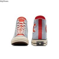ราคา สไตล์อินเทรนด์ CONVERSE Chuck 1970s C Letter Light Blue เย็บปักถักร้อยสองสีโลโก้ High Top Casual Bo (26208015295)