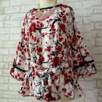 ราคา Cherry Blossom Blouse Womens Top Beautiful sakura motif real pict (17742681479)