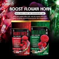 ราคา อาหารปลาหมอสี Boost สูตรเร่งโหนก Mega head และสูตรเร่งสี Ruby red ขนาด 100g. (57958545585)