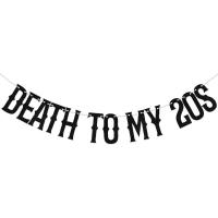 ราคา Death to My 20s Banner Black Glitter, Happy 30th Birthday Banner, Rip 20s ตกแต่งวันเกิด, Death to My Youth 30th ตกแต่งวันเกิด (49611497829)