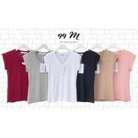ราคา ผ้าเรย่อน คอวีแขนพับ เสื้อเรย่อนสีพื้น ผ้านิ่ม ใส่สบาย (2584974791)