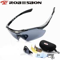 ราคา ROBSBON แว่นตาปั่นจักรยาน เปลี่ยนเลนส์ได้ 5 แบบ พร้อมกล่องใส่ครบชุด (สีดำ) (1496849999)
