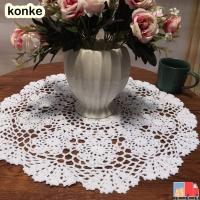 ราคา KONKE โครเชต์ดอยลี่, แผ่นรองจานโครเชต์ผ้าฝ้ายโครเชต์ 40 ซม., ดอยลี่แฮนด์เมดทรงกลม (46961979310)