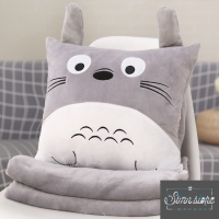 ราคา โตโต้โร หมอนสี่เหลี่ยมและผ้าห่มชั้นหนึ่งผ้าสักหลาดกํามะหยี่นุ่มพิเศษชุดเครื่องนอนสํานักงาน Slmn_GMTOTO-V (40413502066)